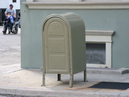 Olive mailbox at Disney World’s Hollywood Studios