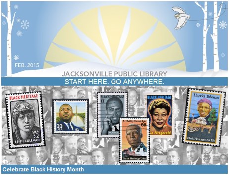 Header image from Jacksonville Public Library e-mail message about Black Heritage Month