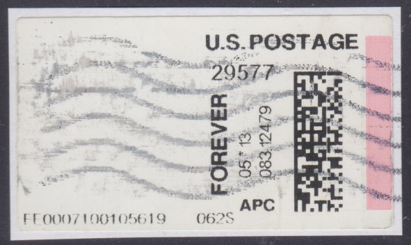 Automated Postal Center label missing a printed design