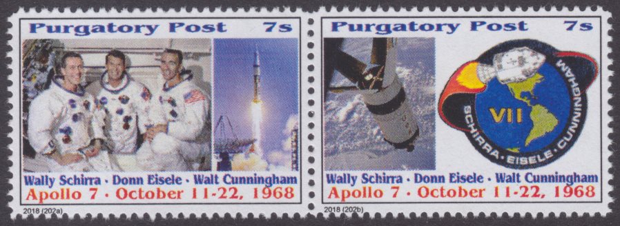 Purgatory Post 7-sola Apollo 7 stamps