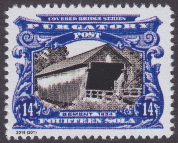 Purgatory Post 14-sola Bement Bridge stamp