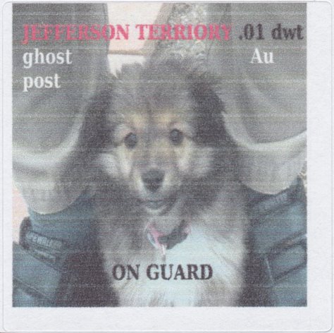 .01-dwt Au Jefferson Territory Ghost Post stamp picturing guard dog