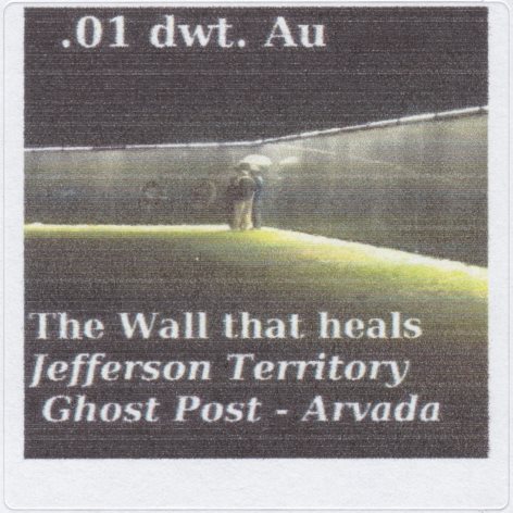 .01-dwt Au Jefferson Territory Ghost Post stamp picturing replica of Vietnam Wall