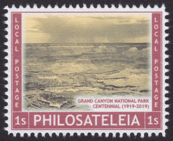 Philosateleian Post stamp picturing the Grand Canyon in Arizona