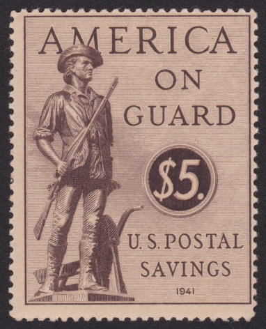 United States $5 Minute Man postal savings stamp