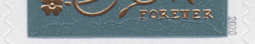 Apparent crack near bottom edge of design of United States Thank You stamp