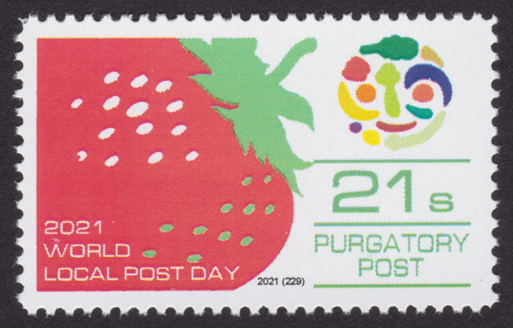 21-sola Purgatory Post stamp picturing strawberry
