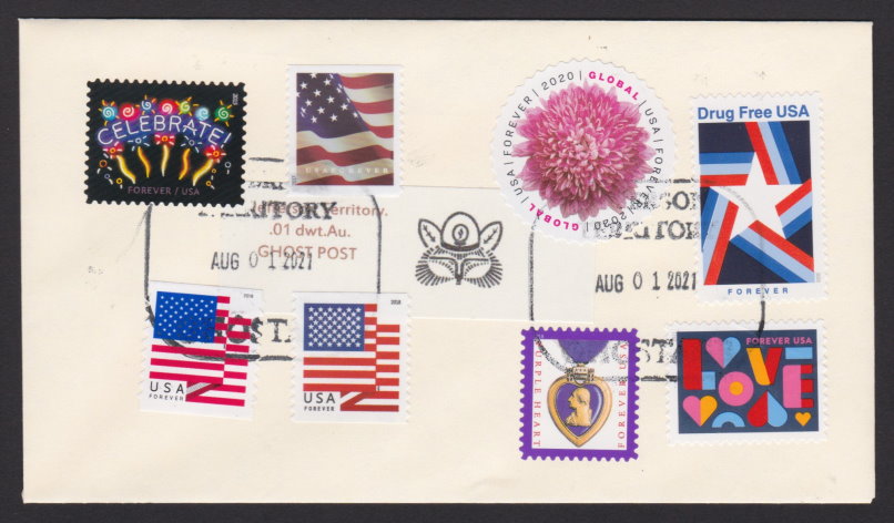 Postal counterfeit stamps on cover with Jefferson Territory cancellations