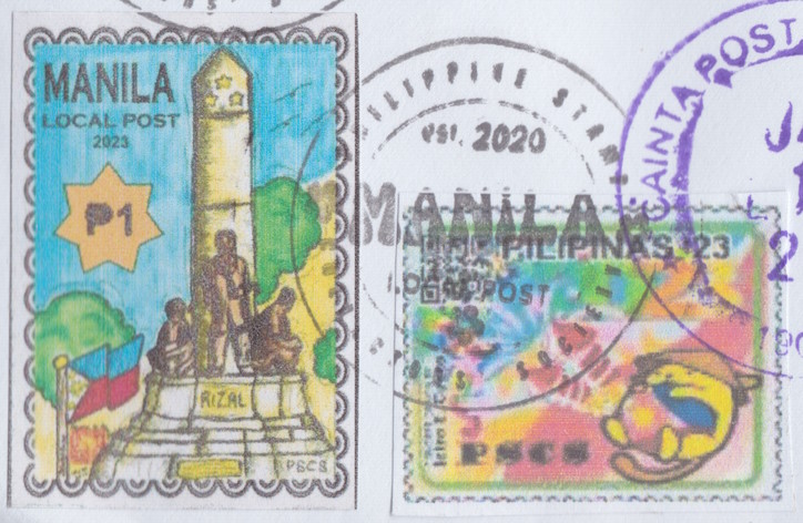 P1 Manila Local Post stamp picturing Rizal Monument