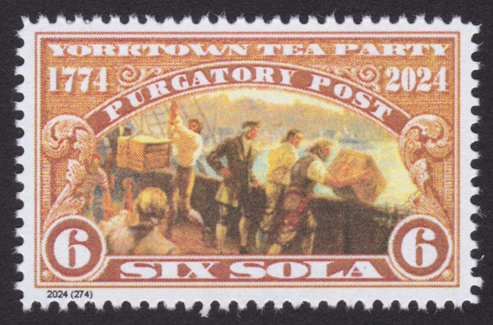 6-sola Purgatory Post Yorktown Tea Party stamp